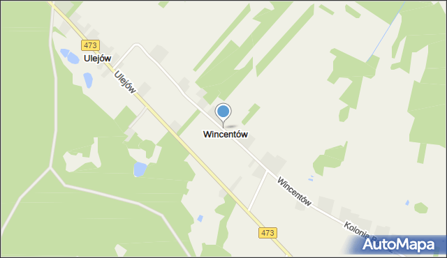 Wincentów gmina Łask, Wincentów, mapa Wincentów gmina Łask