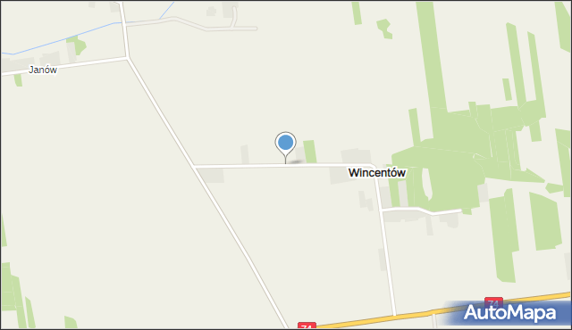 Wincentów gmina Rusiec, Wincentów, mapa Wincentów gmina Rusiec