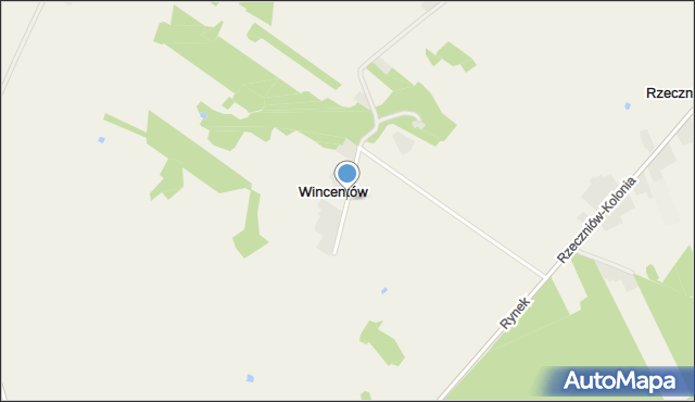 Wincentów gmina Rzeczniów, Wincentów, mapa Wincentów gmina Rzeczniów