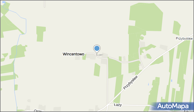 Wincentowo gmina Zagórów, Wincentowo, mapa Wincentowo gmina Zagórów