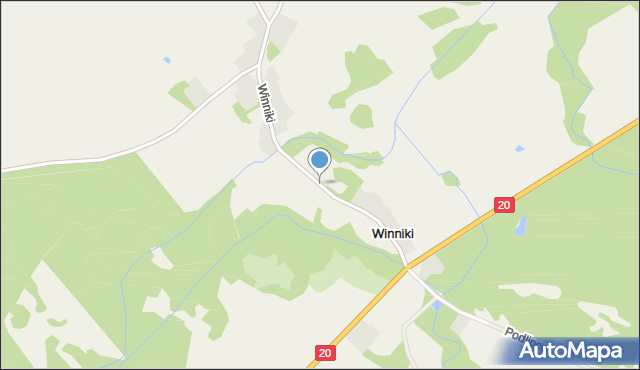 Winniki gmina Węgorzyno, Winniki, mapa Winniki gmina Węgorzyno