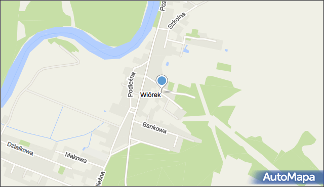 Wiórek, Wierzbowa, mapa Wiórek