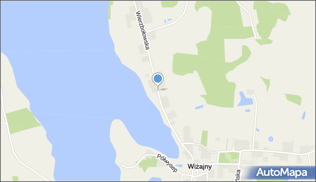 Wiżajny, Wierzbołowska, mapa Wiżajny