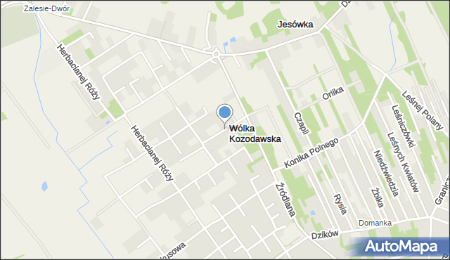 Wólka Kozodawska, Wichrowa, mapa Wólka Kozodawska