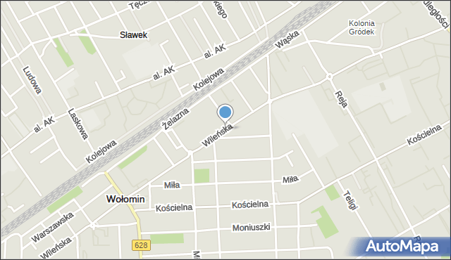 Wołomin, Wileńska, mapa Wołomin