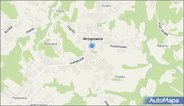 Wrząsowice, Wierzbowa, mapa Wrząsowice