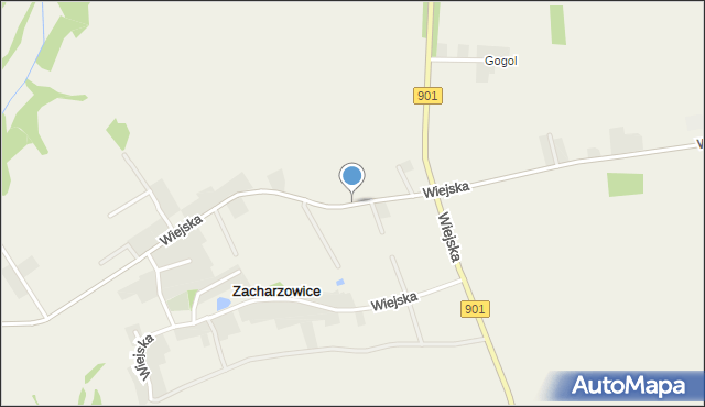 Zacharzowice, Wiejska, mapa Zacharzowice