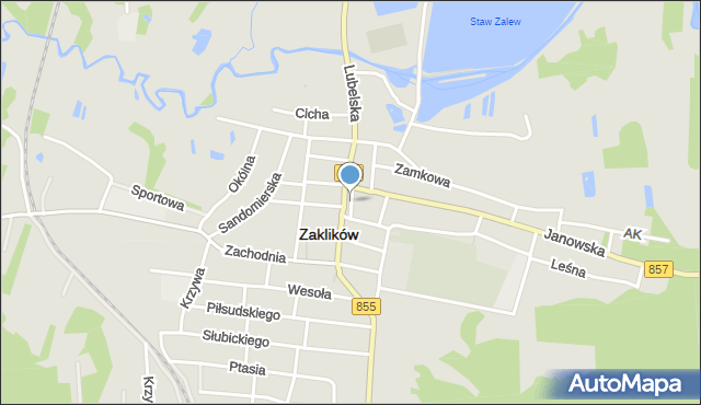 Zaklików, Widok, mapa Zaklików