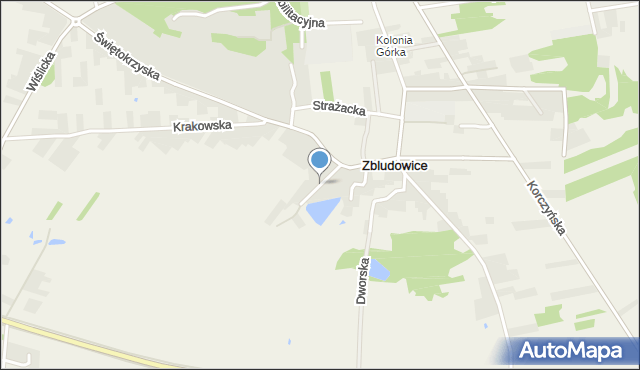 Zbludowice, Wiśniowa, mapa Zbludowice