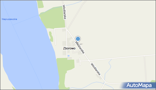 Zborowo, Wioślarska, mapa Zborowo