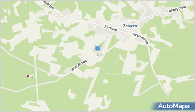 Żelazko, Wierzbowa, mapa Żelazko