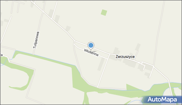 Żerzuszyce, Wiosenna, mapa Żerzuszyce