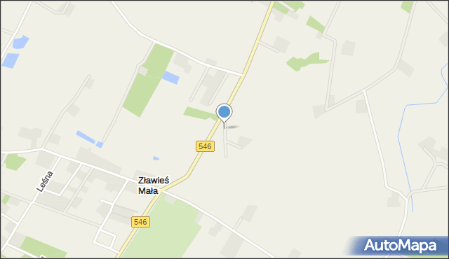 Zławieś Mała, Wiązowa, mapa Zławieś Mała