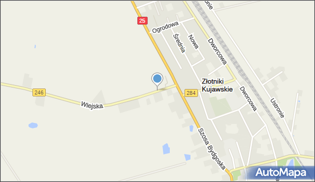 Złotniki Kujawskie, Wiejska, mapa Złotniki Kujawskie