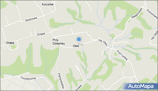 Żywiec, Wiosenna, mapa Żywiec