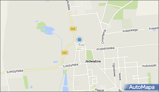 Jedwabne, Wjazd, mapa Jedwabne