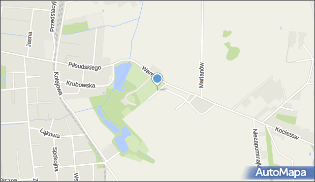 Krobów, Wjazdowa, mapa Krobów