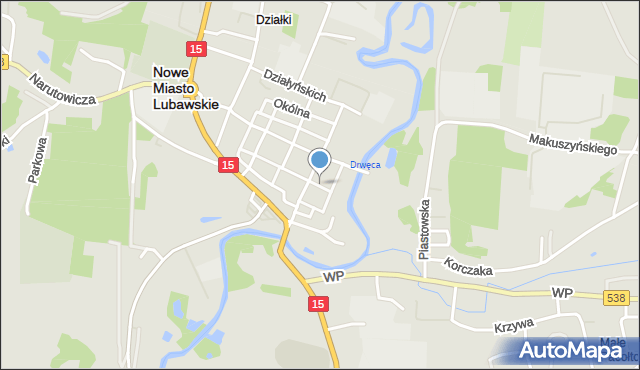 Nowe Miasto Lubawskie, Wjazdowa, mapa Nowe Miasto Lubawskie