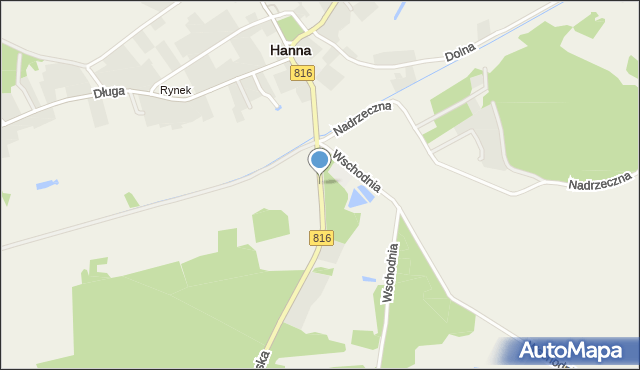 Hanna, Włodawska, mapa Hanna