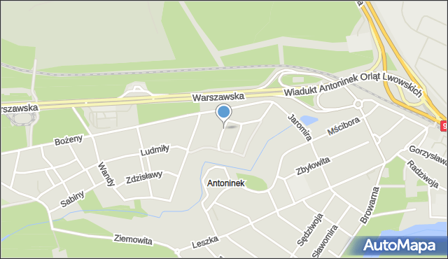 Poznań, Władymira, mapa Poznania