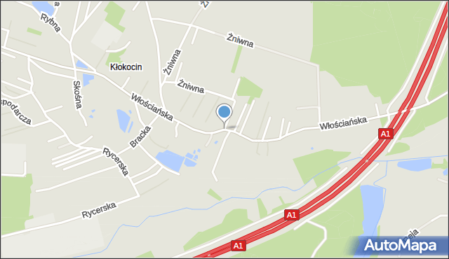 Rybnik, Włościańska, mapa Rybnika