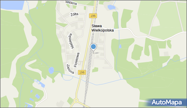 Sława Wielkopolska, Włókiennicza, mapa Sława Wielkopolska