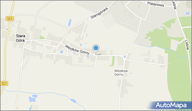 Stara Góra gmina Góra, Włodków Górny, mapa Stara Góra gmina Góra