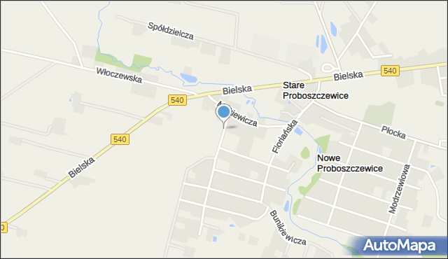 Stare Proboszczewice, Władysława Hermana, mapa Stare Proboszczewice
