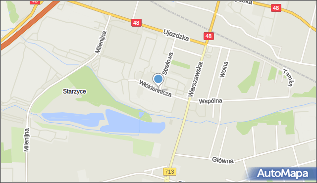 Tomaszów Mazowiecki, Włókiennicza, mapa Tomaszów Mazowiecki