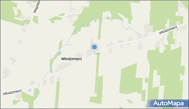 Włodzimierz gmina Wodzierady, Włodzimierz, mapa Włodzimierz gmina Wodzierady