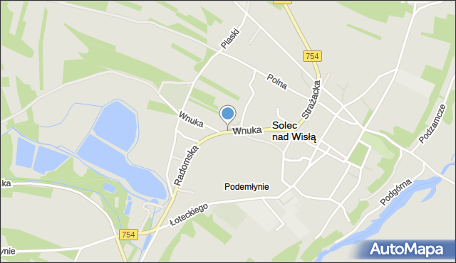 Solec nad Wisłą, Wnuka Jana, mapa Solec nad Wisłą