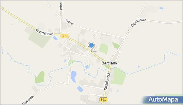 Barciany, Wojska Polskiego, mapa Barciany