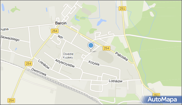 Barcin, Wojciechowskiego Jakuba, mapa Barcin