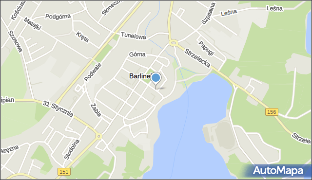 Barlinek, Wodna, mapa Barlinek