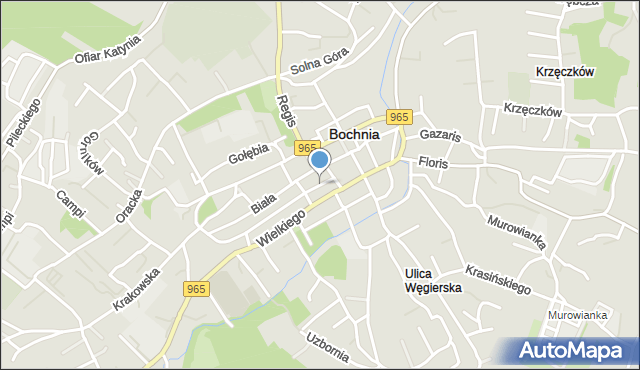 Bochnia, Wolnica, mapa Bochni