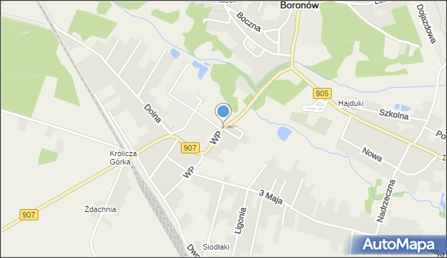 Boronów, Wojska Polskiego, mapa Boronów