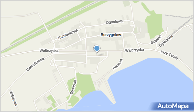 Borzygniew, Wodna, mapa Borzygniew