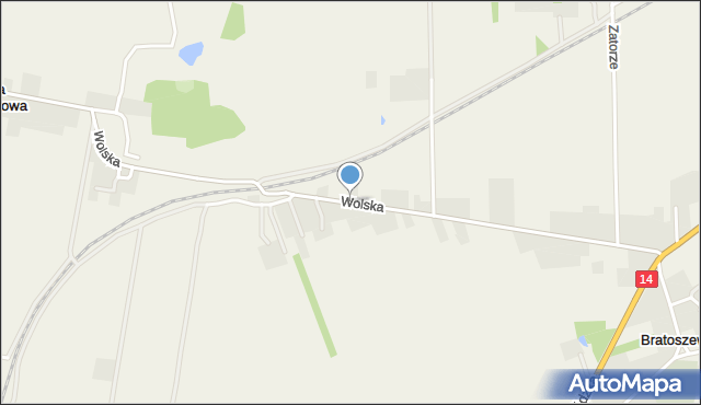 Bratoszewice, Wolska, mapa Bratoszewice