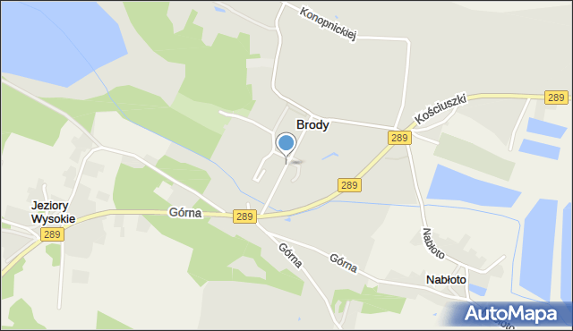 Brody powiat żarski, Wolności, mapa Brody powiat żarski