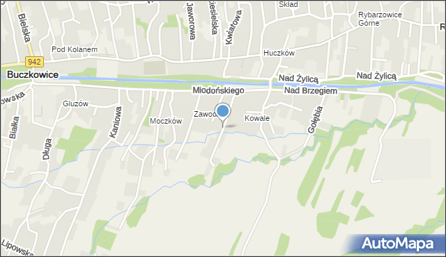 Buczkowice, Wodna, mapa Buczkowice