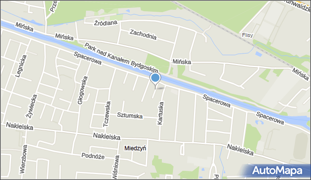 Bydgoszcz, Wolińska, mapa Bydgoszczy