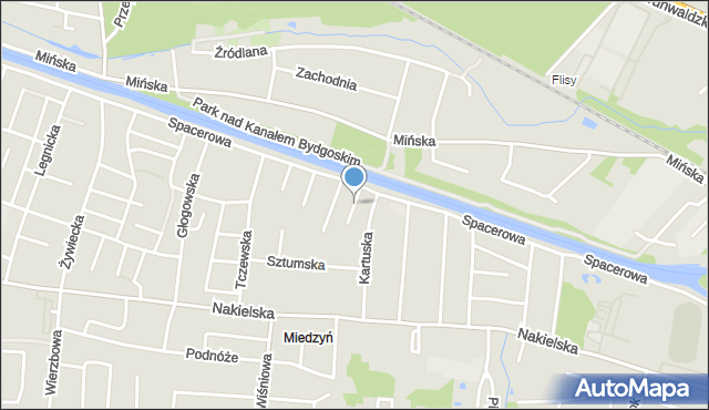 Bydgoszcz, Wolińska, mapa Bydgoszczy