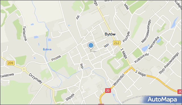 Bytów, Wojska Polskiego, mapa Bytów