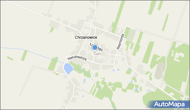 Chrzanowice gmina Gomunice, Wolności, mapa Chrzanowice gmina Gomunice