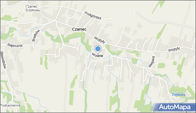 Czaniec, Wodna, mapa Czaniec