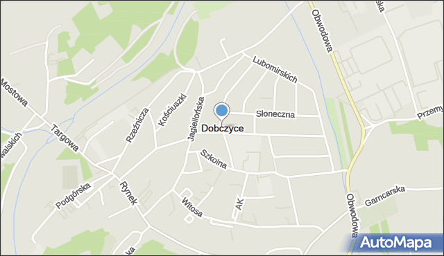 Dobczyce, Wolica, mapa Dobczyce