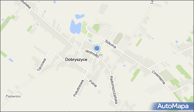 Dobryszyce, Wolności, mapa Dobryszyce