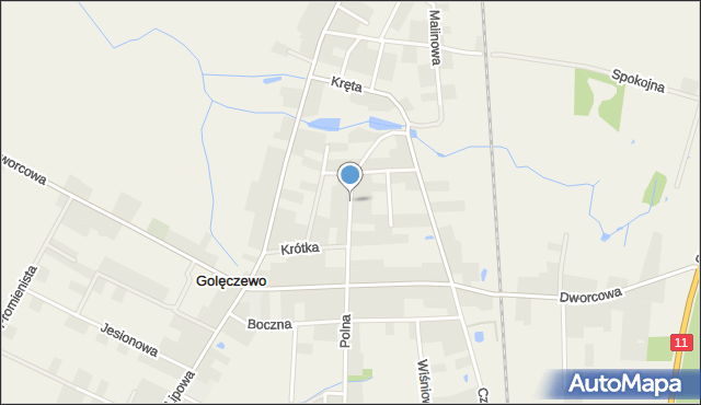 Golęczewo, Wodna, mapa Golęczewo