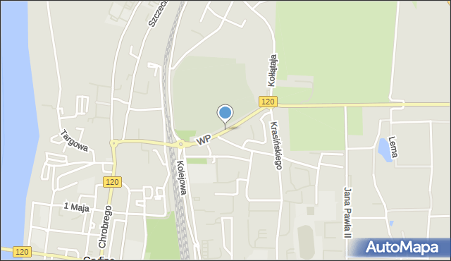 Gryfino, Wojska Polskiego, mapa Gryfino