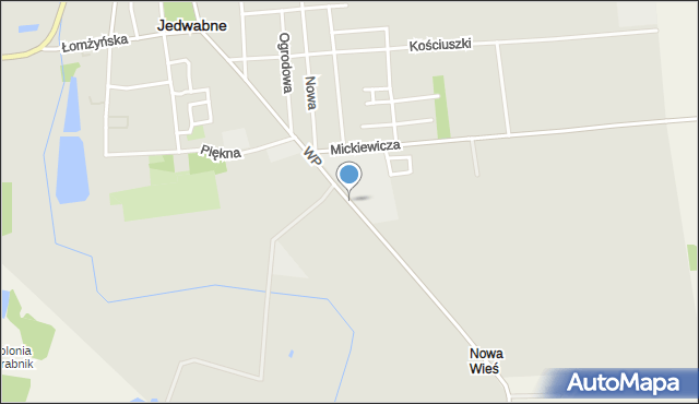 Jedwabne, Wojska Polskiego, mapa Jedwabne